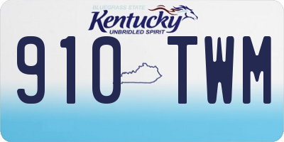 KY license plate 910TWM