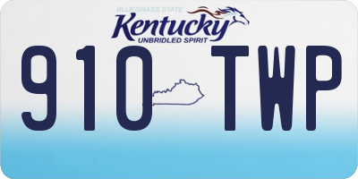 KY license plate 910TWP