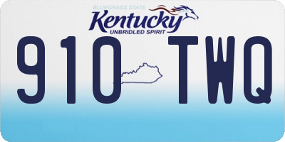 KY license plate 910TWQ