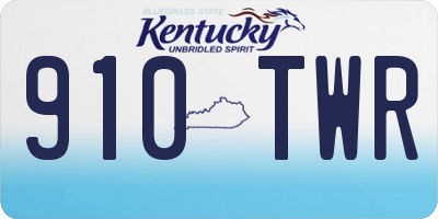 KY license plate 910TWR