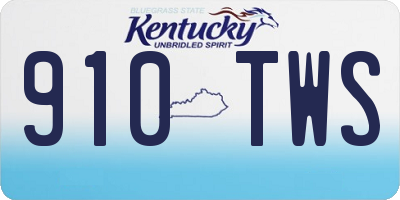 KY license plate 910TWS