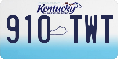KY license plate 910TWT