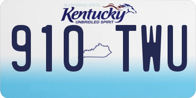 KY license plate 910TWU