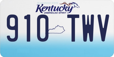 KY license plate 910TWV