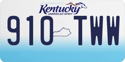 KY license plate 910TWW