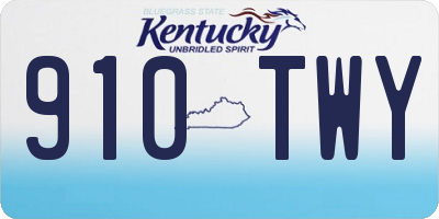 KY license plate 910TWY
