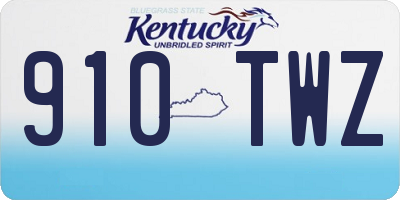 KY license plate 910TWZ
