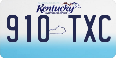 KY license plate 910TXC
