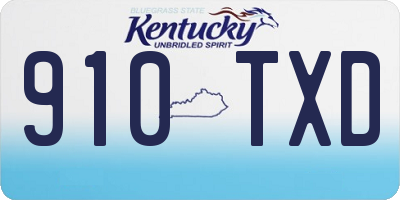 KY license plate 910TXD