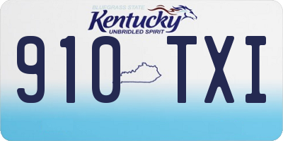 KY license plate 910TXI
