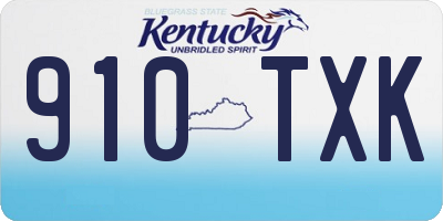 KY license plate 910TXK