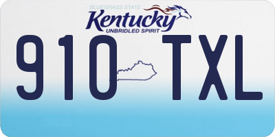 KY license plate 910TXL