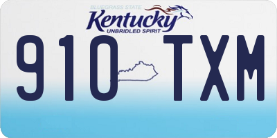 KY license plate 910TXM