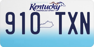 KY license plate 910TXN