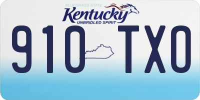 KY license plate 910TXO
