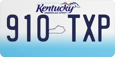 KY license plate 910TXP