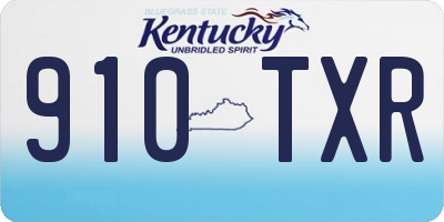 KY license plate 910TXR