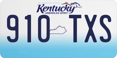 KY license plate 910TXS