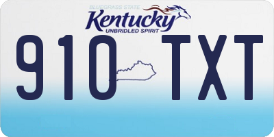 KY license plate 910TXT
