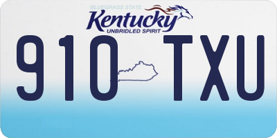 KY license plate 910TXU