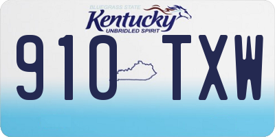 KY license plate 910TXW