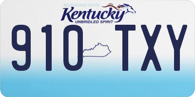 KY license plate 910TXY