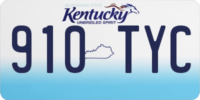 KY license plate 910TYC