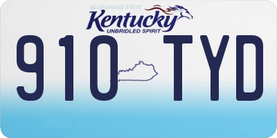 KY license plate 910TYD