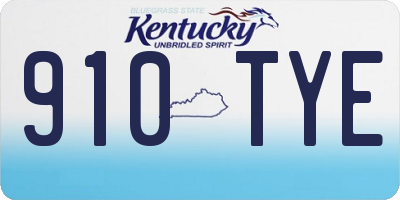 KY license plate 910TYE