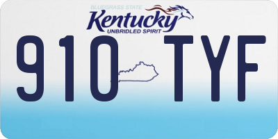 KY license plate 910TYF