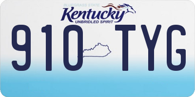 KY license plate 910TYG