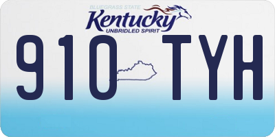 KY license plate 910TYH