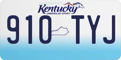 KY license plate 910TYJ