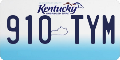 KY license plate 910TYM
