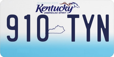 KY license plate 910TYN
