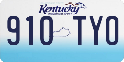 KY license plate 910TYO