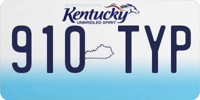 KY license plate 910TYP