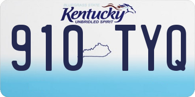 KY license plate 910TYQ