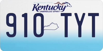 KY license plate 910TYT