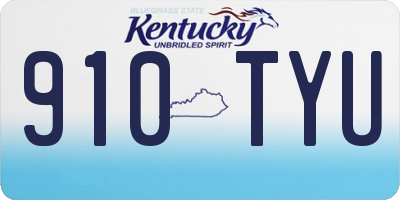 KY license plate 910TYU