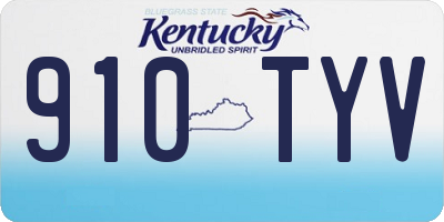 KY license plate 910TYV