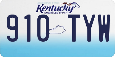 KY license plate 910TYW