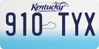 KY license plate 910TYX