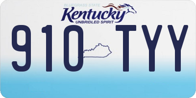 KY license plate 910TYY