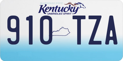KY license plate 910TZA