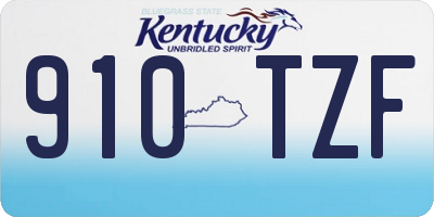 KY license plate 910TZF