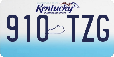 KY license plate 910TZG