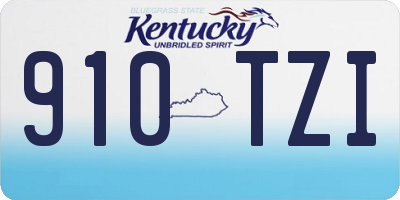 KY license plate 910TZI