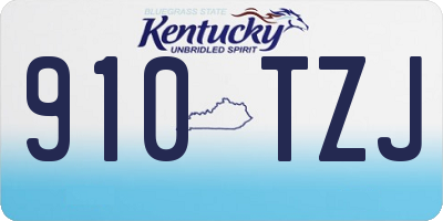 KY license plate 910TZJ
