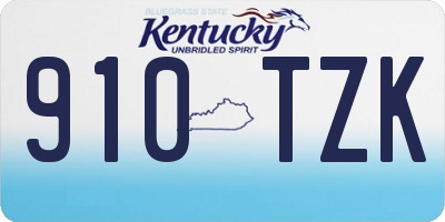 KY license plate 910TZK
